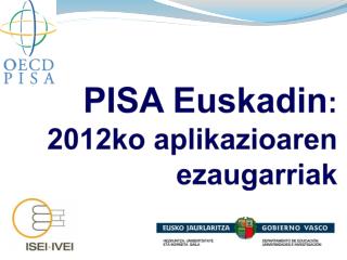 PISA Euskadin : 2012ko aplikazioaren ezaugarriak