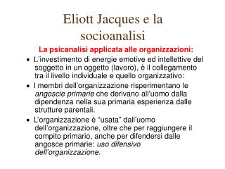 Eliott Jacques e la socioanalisi
