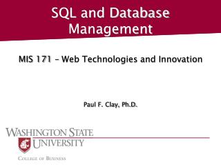 SQL and Database Management