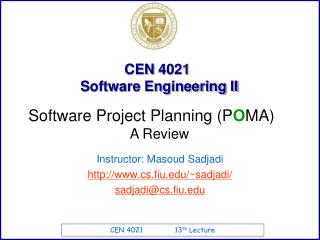 CEN 4021 Software Engineering II