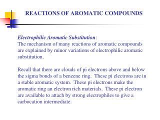 REACTIONS OF AROMATIC COMPOUNDS