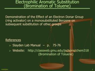 Electrophilic Aromatic Substitution (Bromination of Toluene)