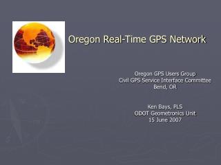 Oregon Real-Time GPS Network