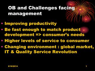 OB and Challenges facing management