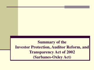 Public Company Accountability Oversight Board