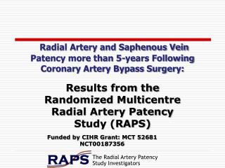 Results from the Randomized Multicentre Radial Artery Patency Study (RAPS)