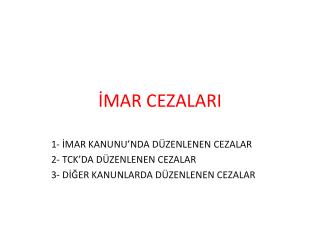 İMAR CEZALARI