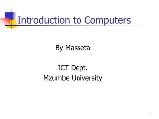 Introduction to Computers