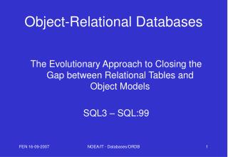 Object-Relational Databases