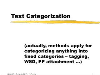 Text Categorization