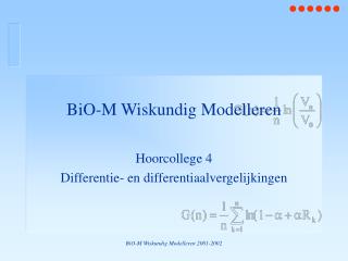 BiO-M Wiskundig Modelleren