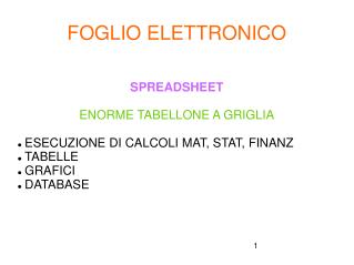 FOGLIO ELETTRONICO