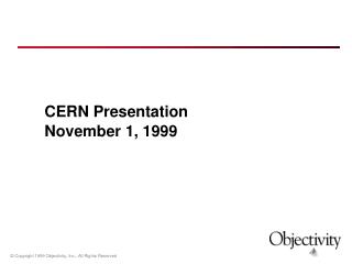 CERN Presentation November 1, 1999