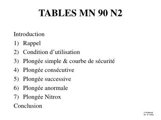 TABLES MN 90 N2