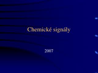 Chemické signály