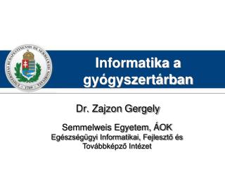 Informatika a gyógyszertárban