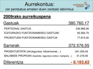 Aurrekontua: zer pentsatua ematen duen zenbaki labirintua