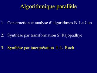 Algorithmique parallèle