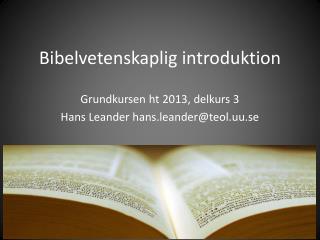 Bibelvetenskaplig introduktion