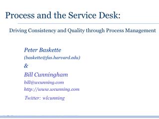 Process and the Service Desk: