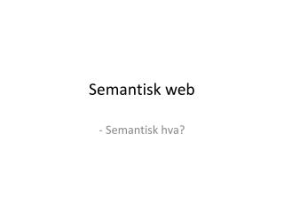 Semantisk web