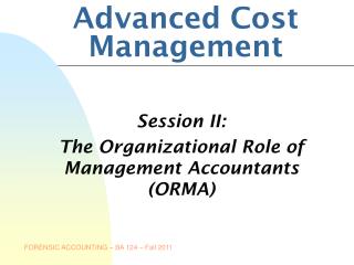 Advanced Cost Management