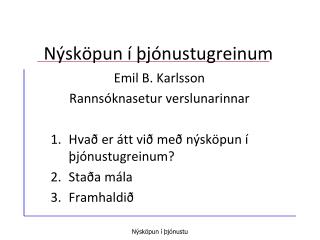 Nýsköpun í þjónustugreinum