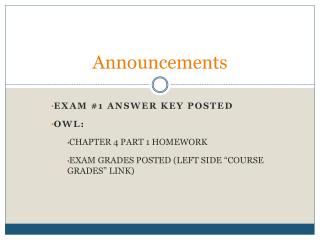 Announcements