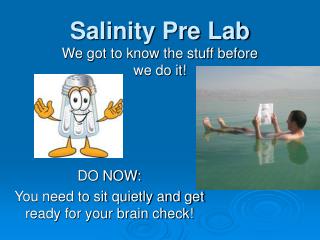 Salinity Pre Lab