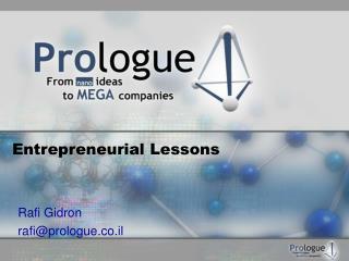 Entrepreneurial Lessons