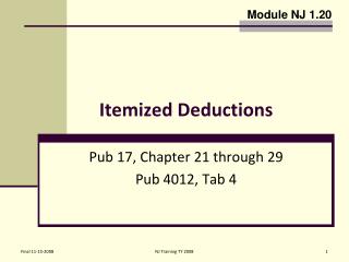 Itemized Deductions