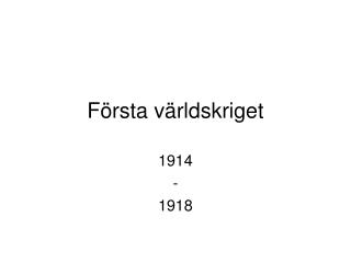 Första världskriget