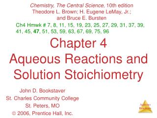 Chapter 4 Aqueous Reactions and Solution Stoichiometry