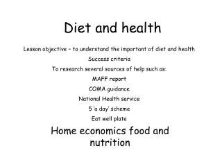 Diet and health