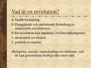 Vad är en revolution?
