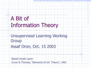 A Bit of Information Theory