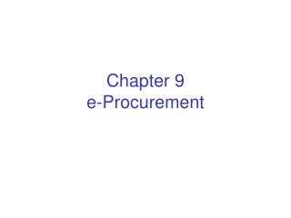 Chapter 9 e-Procurement