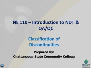NE 110 – Introduction to NDT &amp; QA/QC