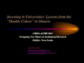 Investing in Universities: Lessons from the “Double Cohort” in Ontario