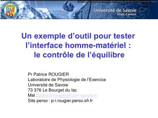 Un exemple d’outil pour tester l’interface homme-matériel : le contrôle de l’équilibre