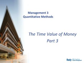 Management 3 Quantitative Methods