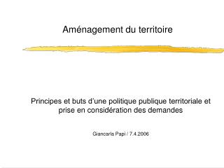 Aménagement du territoire