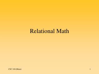 Relational Math