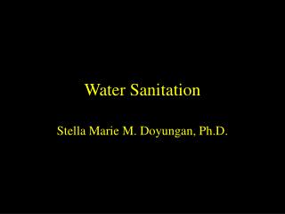 Water Sanitation