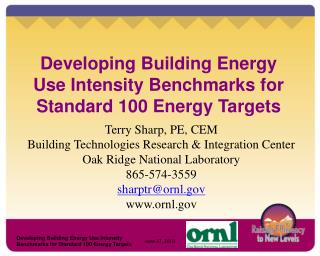 Developing Building Energy Use Intensity Benchmarks for Standard 100 Energy Targets