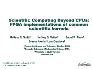 Scientific Computing Beyond CPUs: FPGA implementations of common scientific kernels