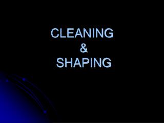 CLEANING &amp; SHAPING