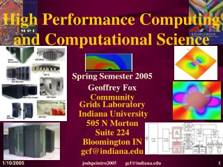 High Performance Computing and Computational Science