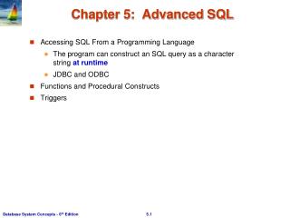 Chapter 5: Advanced SQL