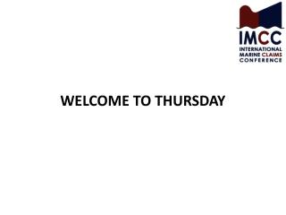 WELCOME TO THURSDAY